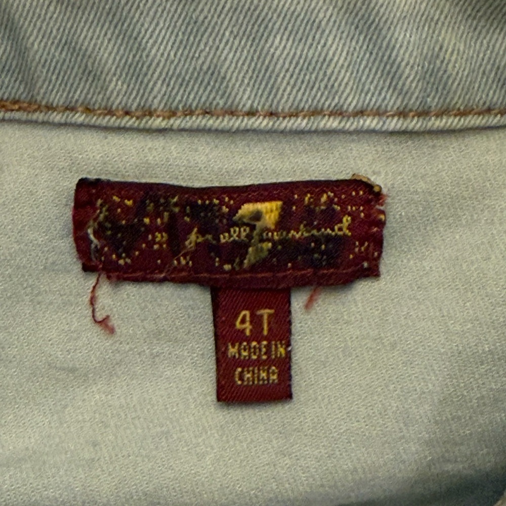 7 For All Mankind Denim Jacket + OshKosh Pink Bomber Girls 4T Jacket Bundle - Picture 5 of 8